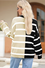 Load image into Gallery viewer, Striped Colorblock Drop Shoulder Sweater