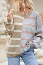 Load image into Gallery viewer, Striped Colorblock Drop Shoulder Sweater
