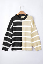 Load image into Gallery viewer, Striped Colorblock Drop Shoulder Sweater