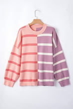 Load image into Gallery viewer, Striped Colorblock Drop Shoulder Sweater