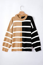 Load image into Gallery viewer, Striped Colorblock Drop Shoulder Sweater