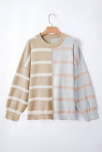 Load image into Gallery viewer, Striped Colorblock Drop Shoulder Sweater