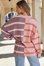 Load image into Gallery viewer, Striped Colorblock Drop Shoulder Sweater