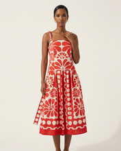 Load image into Gallery viewer, Poppy &amp; Cream Block-Print Sundress