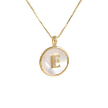 Load image into Gallery viewer, Gold Shell Initial Pendant Charm Collection