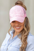 Load image into Gallery viewer, Camo Messy Bun Cap