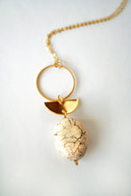 Load image into Gallery viewer, White Turquoise Long Statement Necklace