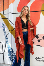 Load image into Gallery viewer, Embroidered Zig Zag Soft Kimono