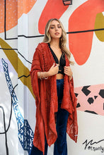 Load image into Gallery viewer, Embroidered Zig Zag Soft Kimono