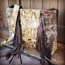 Load image into Gallery viewer, Large Hair on Hide with Sienna Laredo and Fringe