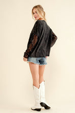 Load image into Gallery viewer, Star Printed Shoulder Sequin SLV Top