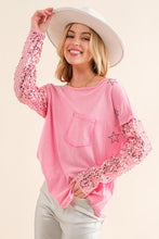 Load image into Gallery viewer, Star Printed Shoulder Sequin SLV Top