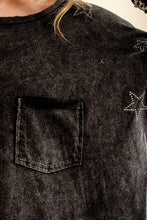 Load image into Gallery viewer, Star Printed Shoulder Sequin SLV Top