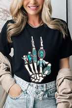 Load image into Gallery viewer, Western Skeleton Concho Rings Graphic T Shirts