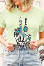 Load image into Gallery viewer, Western Skeleton Concho Rings Graphic T Shirts