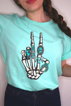 Load image into Gallery viewer, Western Skeleton Concho Rings Graphic T Shirts