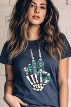 Load image into Gallery viewer, Western Skeleton Concho Rings Graphic T Shirts