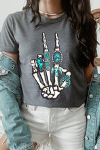 Load image into Gallery viewer, Western Skeleton Concho Rings Graphic T Shirts