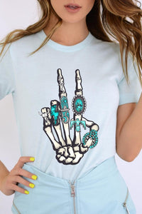 Western Skeleton Concho Rings Graphic T Shirts