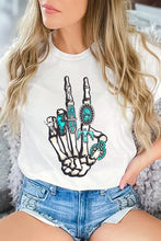 Load image into Gallery viewer, Western Skeleton Concho Rings Graphic T Shirts