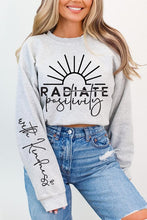 Load image into Gallery viewer, Radiate Positivity Graphic Fleece Sweatshirts