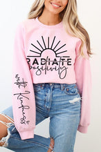 Load image into Gallery viewer, Radiate Positivity Graphic Fleece Sweatshirts