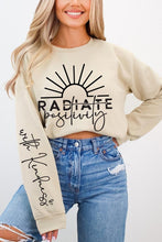 Load image into Gallery viewer, Radiate Positivity Graphic Fleece Sweatshirts