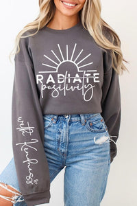 Radiate Positivity Graphic Fleece Sweatshirts