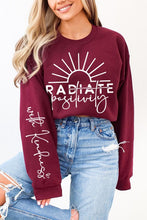 Load image into Gallery viewer, Radiate Positivity Graphic Fleece Sweatshirts