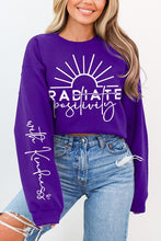 Load image into Gallery viewer, Radiate Positivity Graphic Fleece Sweatshirts