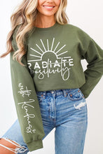 Load image into Gallery viewer, Radiate Positivity Graphic Fleece Sweatshirts