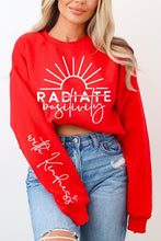 Load image into Gallery viewer, Radiate Positivity Graphic Fleece Sweatshirts