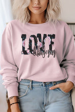 Load image into Gallery viewer, Love Like Jesus Floral Graphic Sweatshirt