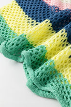 Load image into Gallery viewer, Colorblock Striped Hollow Knitted Top