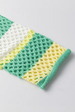Load image into Gallery viewer, Colorblock Striped Hollow Knitted Top
