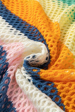 Load image into Gallery viewer, Colorblock Striped Hollow Knitted Top