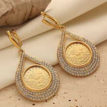Load image into Gallery viewer, 18K Gold Coin Stud Earrings