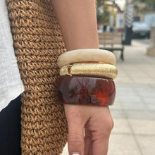 Load image into Gallery viewer, Amber Resin Bangle Stack Bracelet Set