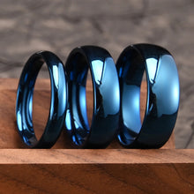 Load image into Gallery viewer, Blue-plated Curved Full-coat Tungsten Steel Ring