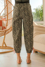Load image into Gallery viewer, BiBi Leopard Pants With Side Line Details Drawstrings
