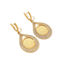 Load image into Gallery viewer, 18K Gold Coin Stud Earrings