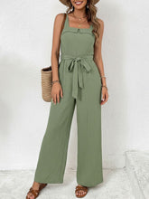 Load image into Gallery viewer, Tie Waist Wide Leg Jumpsuit