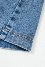 Load image into Gallery viewer, Myosotis Western Belt Button Down Sleeveless Denim Short Dress