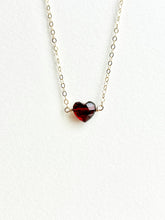Load image into Gallery viewer, Garnet Heart Necklace