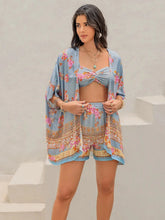Load image into Gallery viewer, Printed Bra Shorts Cover Up Set - Stylish Three-Piece Swimwear Ensemble