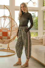Load image into Gallery viewer, BiBi Leopard Pants With Side Line Details Drawstrings