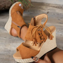 Load image into Gallery viewer, Peep Toe Wedge Sandals for Stylish Summer Comfort