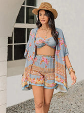 Load image into Gallery viewer, Printed Bra Shorts Cover Up Set - Stylish Three-Piece Swimwear Ensemble