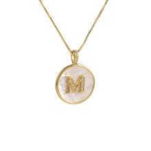 Load image into Gallery viewer, Gold Shell Initial Pendant Charm Collection