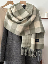 Load image into Gallery viewer, Plaid Tassel Winter Scarf
